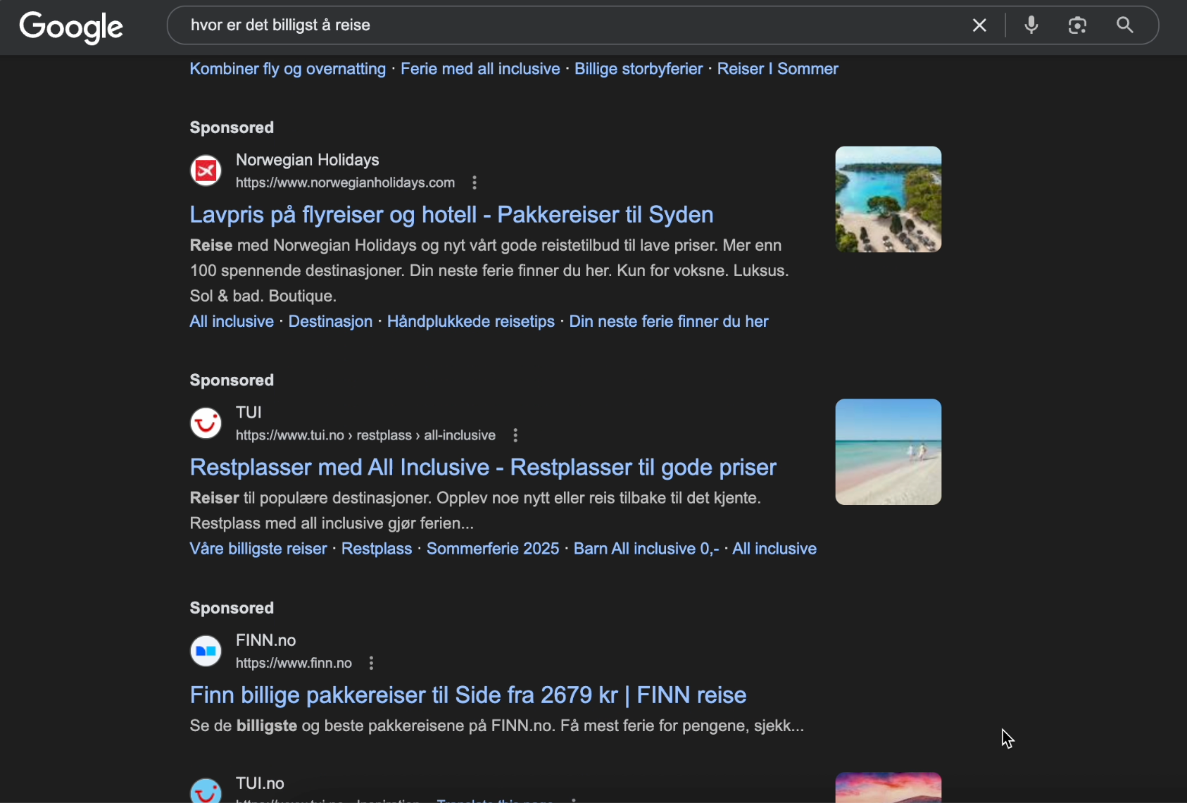 Google betalte annonser eksempel